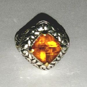 Handcrafted Balinese Genuine Madeira Citrine Ladies Ring
